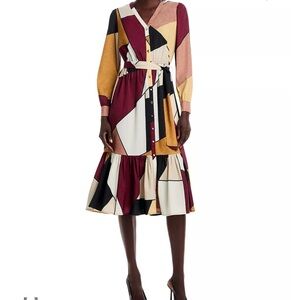 Geometric Multicolor Midi Dress